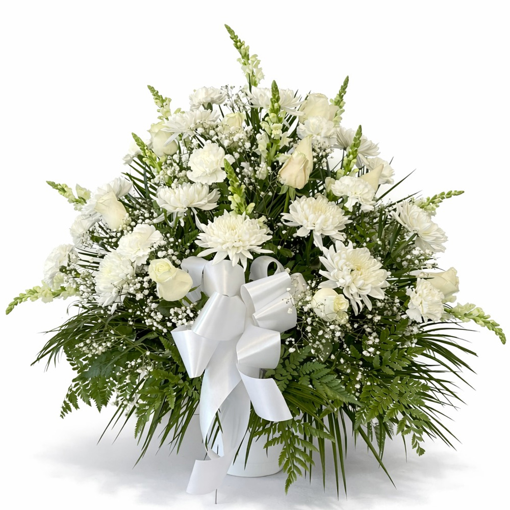 basket white Roses Floral funeral