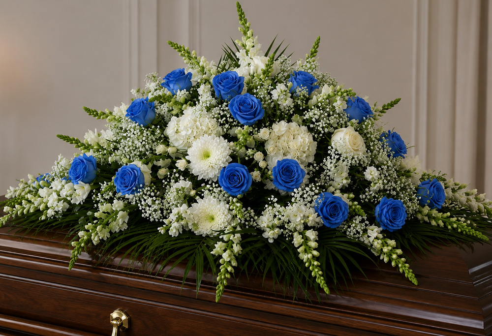 Blue Casket Spray