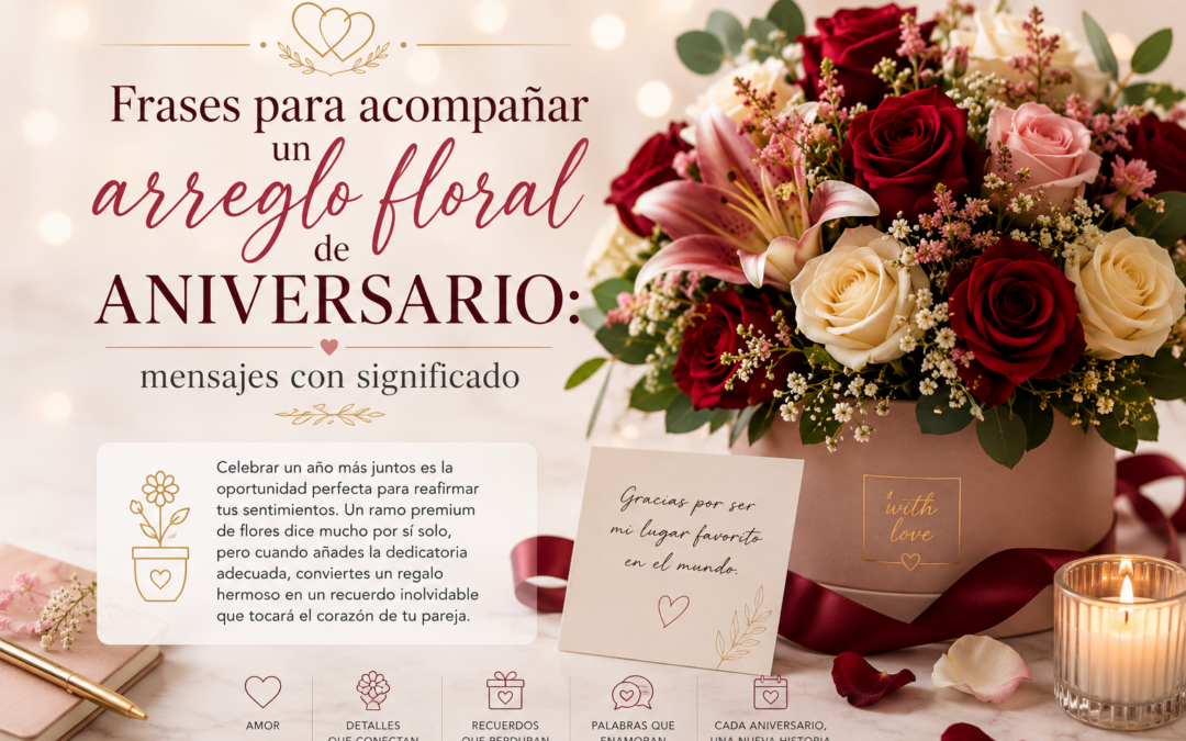 Frases para acompañar un arreglo floral de aniversario: mensajes con significado