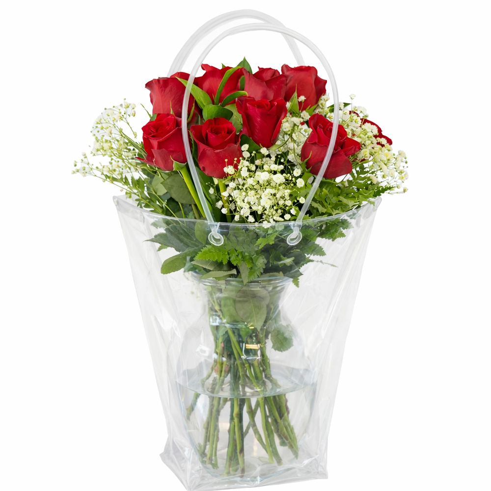 12 red roses bag