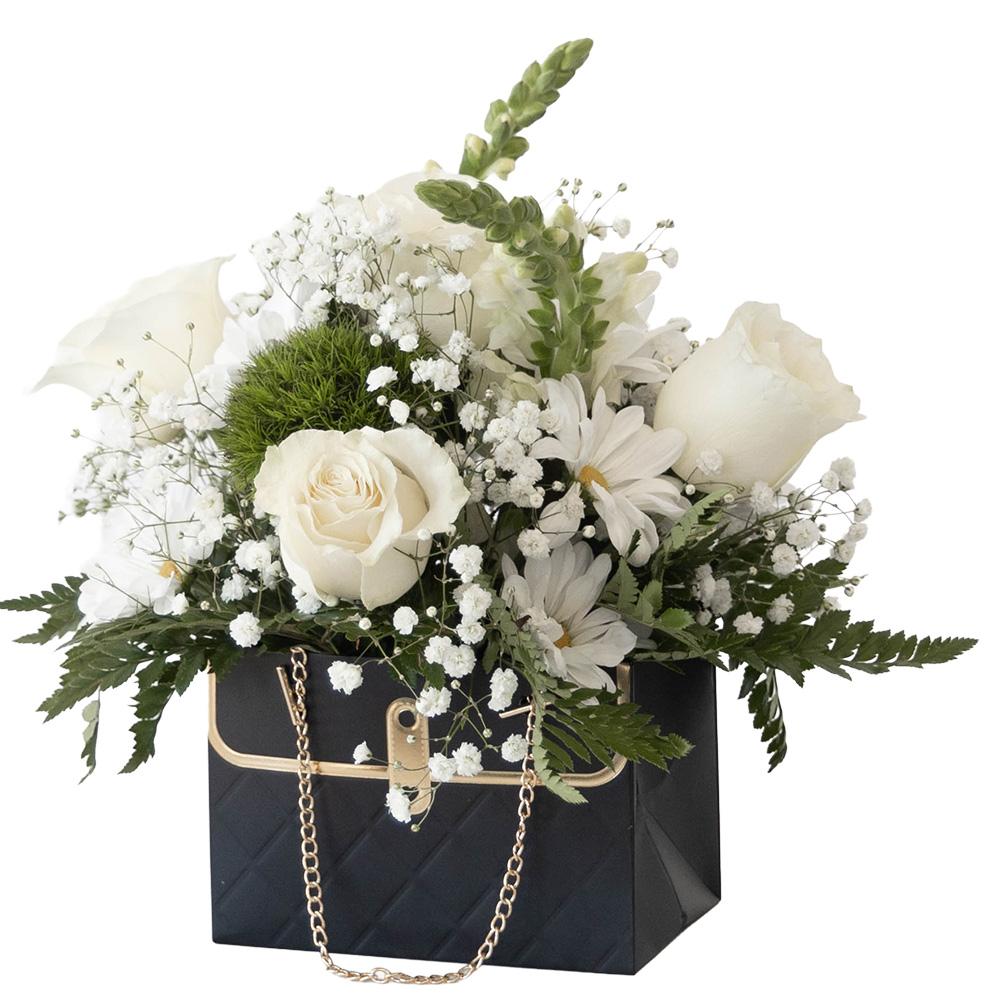 Elegant flower arrangement "wallet White Roses"