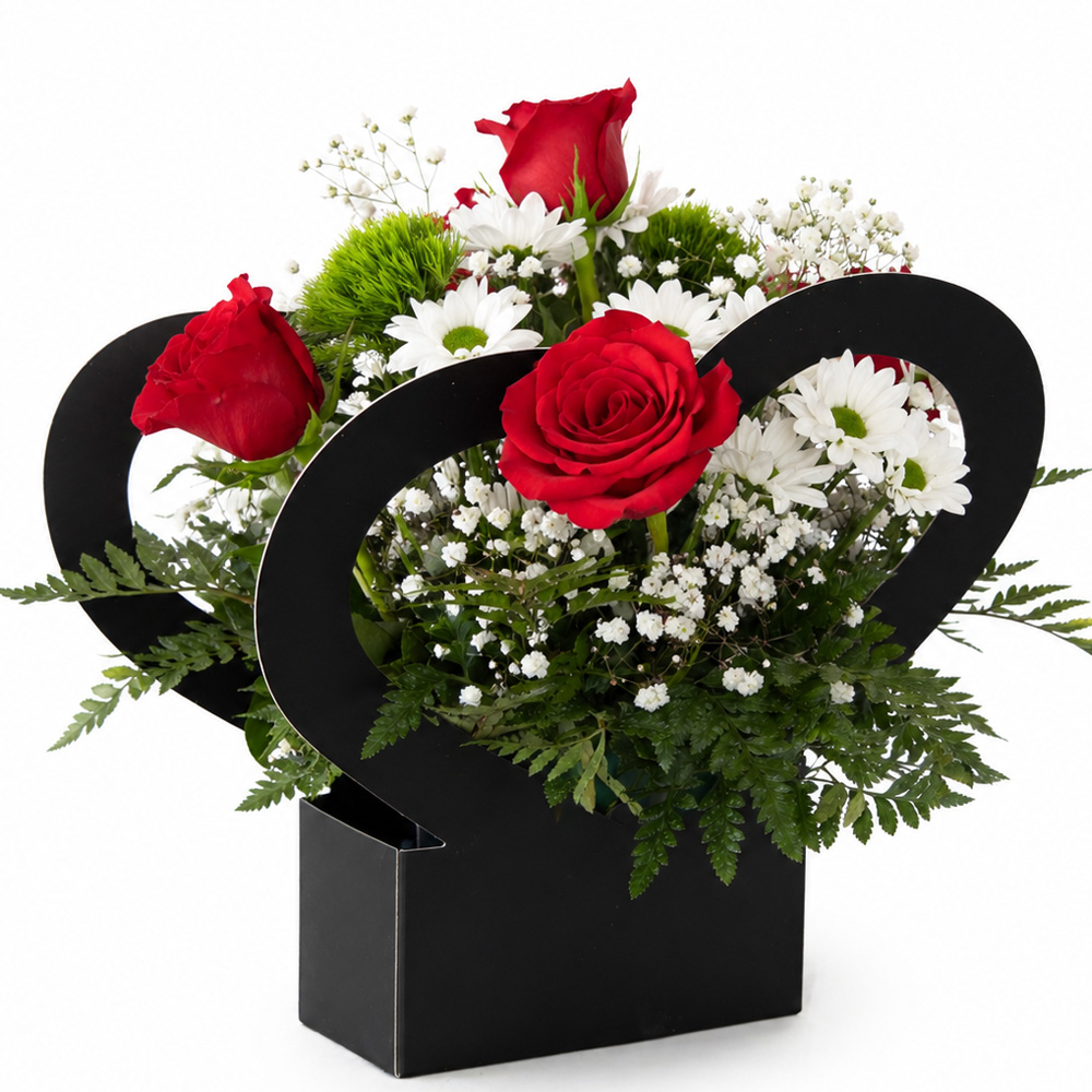 Love Heart B. Flowers Red