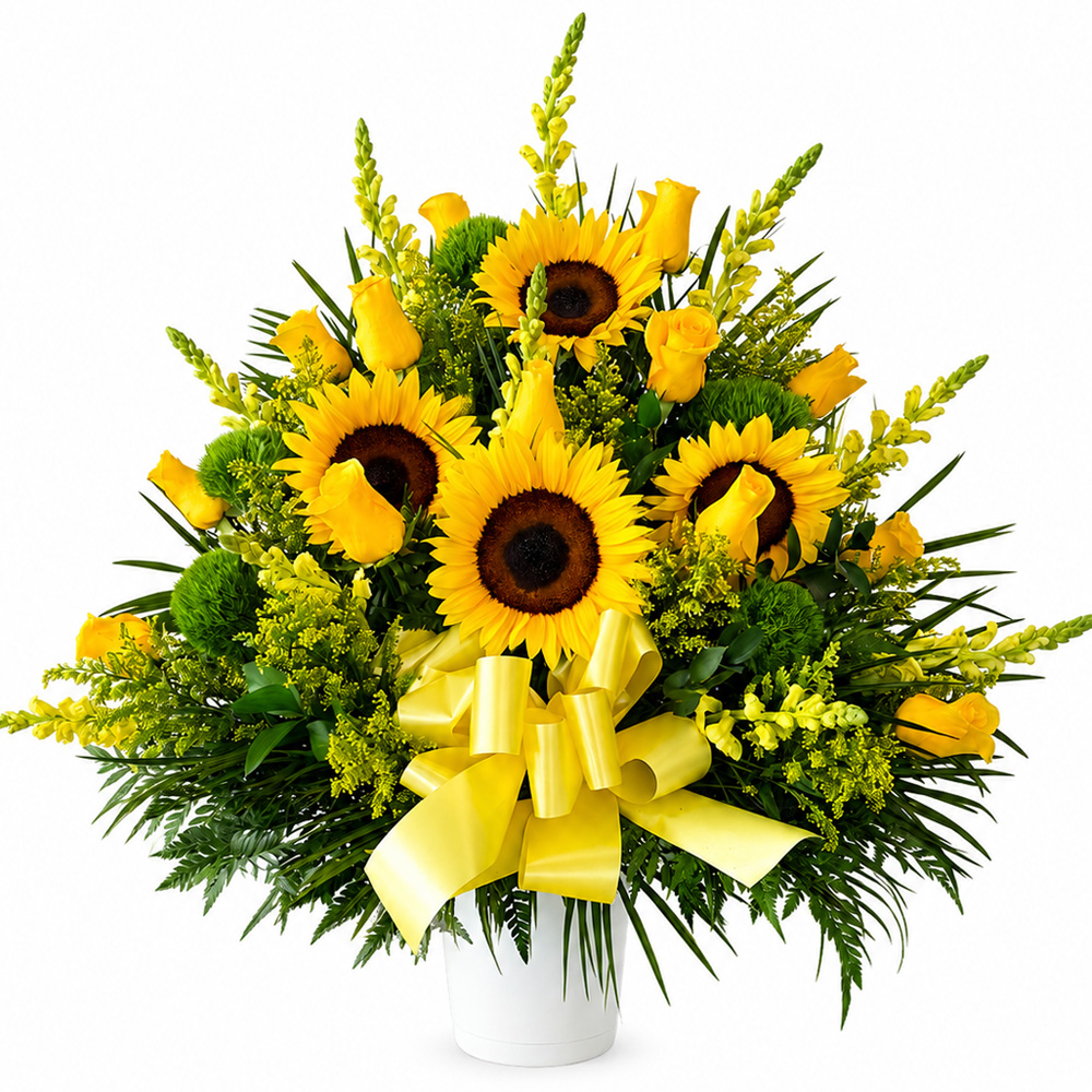 Basket Yellow Roses