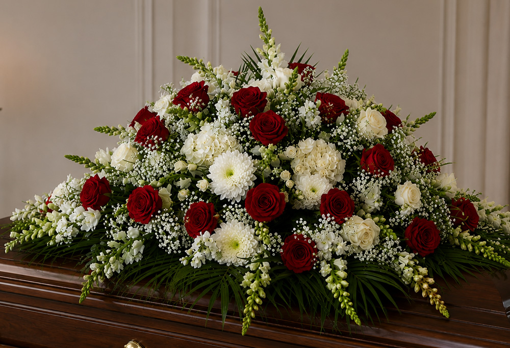 Casket Spray Red Flowers